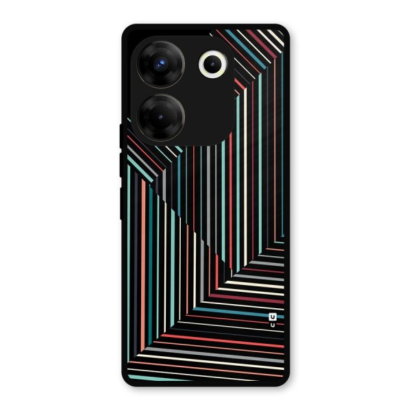 Angulars Stripes Metal Back Case for Tecno Camon 20