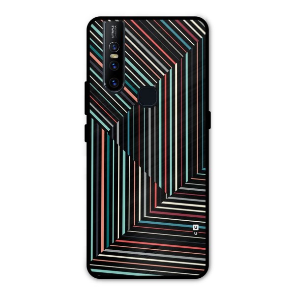 Angulars Stripes Metal Back Case for Vivo V15