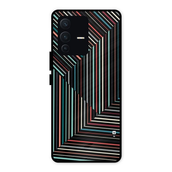 Angulars Stripes Metal Back Case for Vivo V23 5G