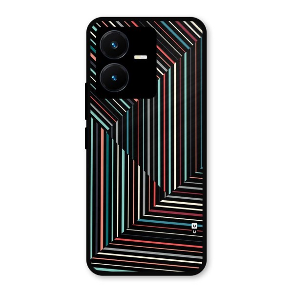 Angulars Stripes Metal Back Case for Vivo Y22