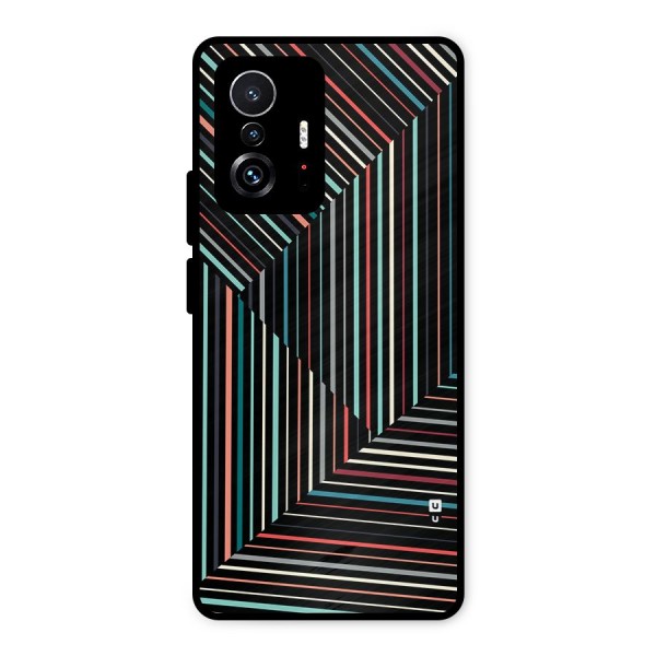 Angulars Stripes Metal Back Case for Xiaomi 11T Pro