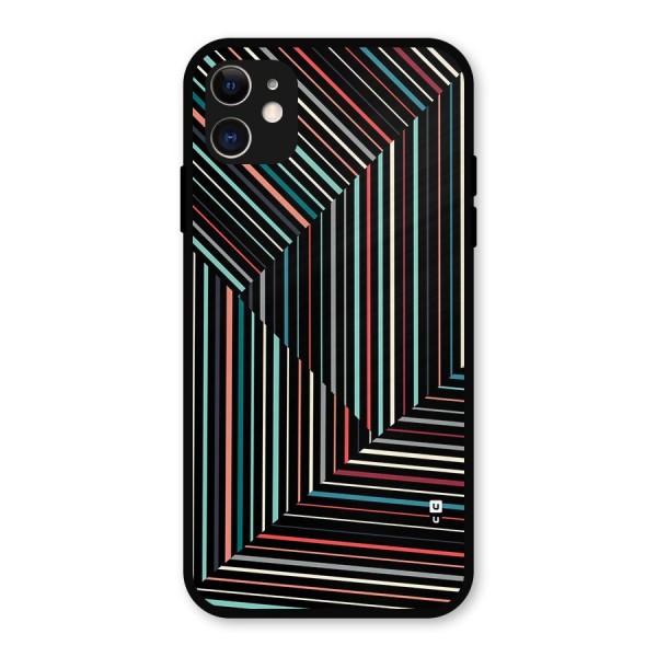 Angulars Stripes Metal Back Case for iPhone 11