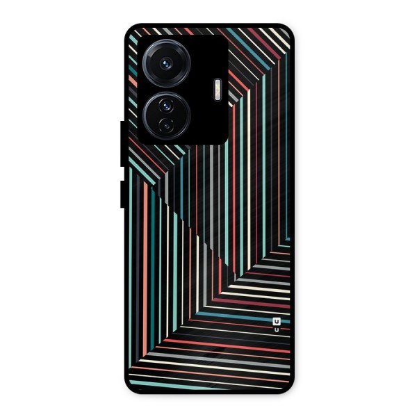 Angulars Stripes Metal Back Case for iQOO Z6