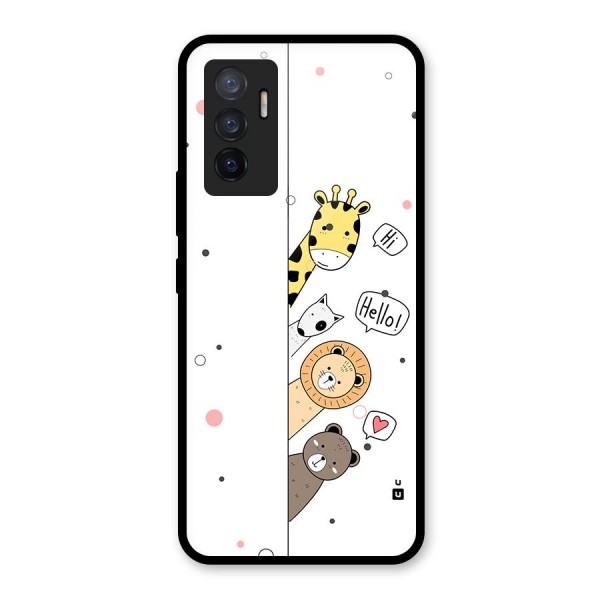 Animal Greetings Glass Back Case for Vivo V23e
