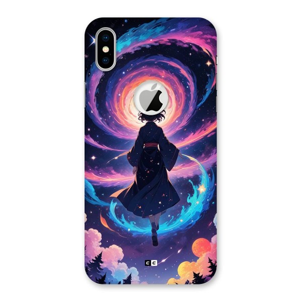 Anime Galaxy Girl Back Case for iPhone X Logo Cut