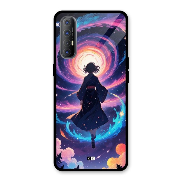 Anime Galaxy Girl Glass Back Case for Oppo Reno3 Pro