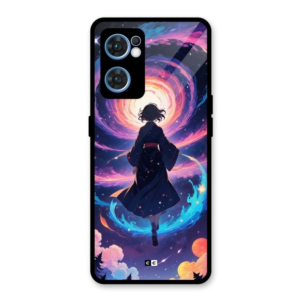 Anime Galaxy Girl Glass Back Case for Oppo Reno7 5G