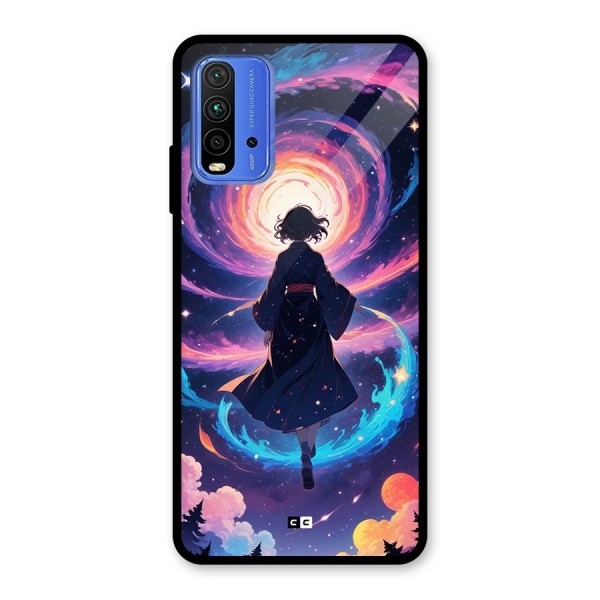 Anime Galaxy Girl Glass Back Case for Redmi 9 Power