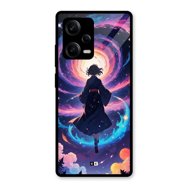 Anime Galaxy Girl Glass Back Case for Redmi Note 12 Pro