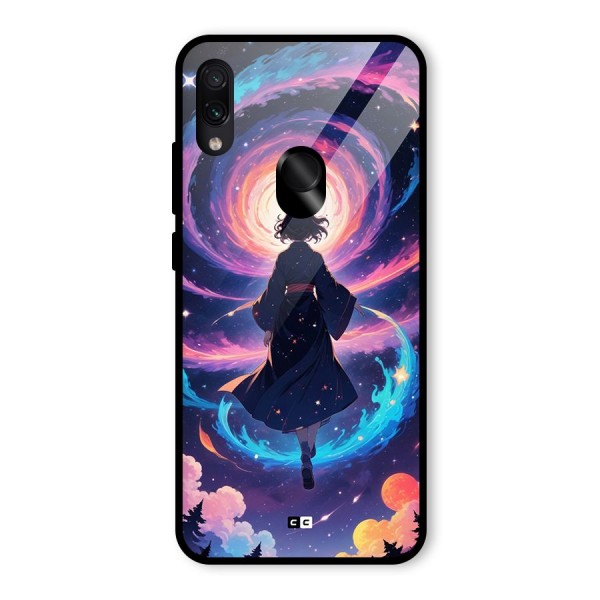Anime Galaxy Girl Glass Back Case for Redmi Note 7S