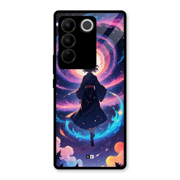 Anime Galaxy Girl Glass Back Case for Vivo V27