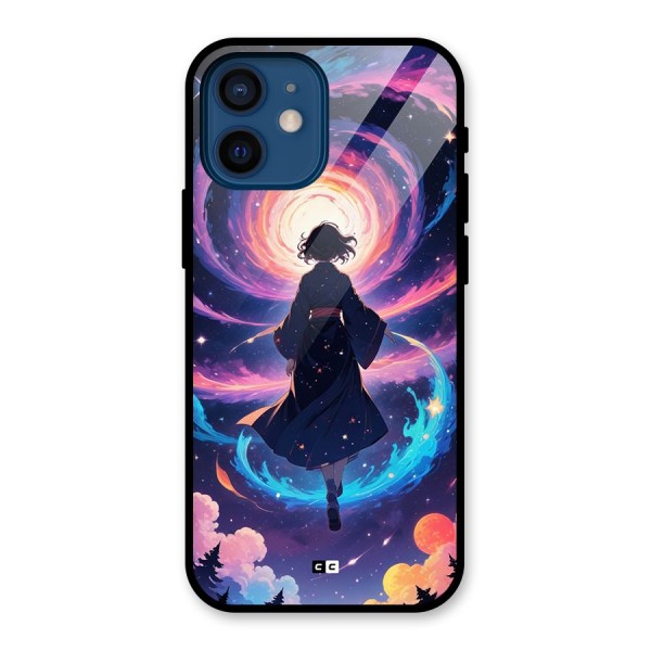 Anime Galaxy Girl Glass Back Case for iPhone 12 Mini