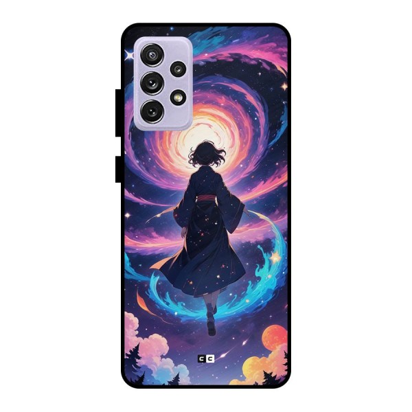 Anime Galaxy Girl Metal Back Case for Galaxy A72
