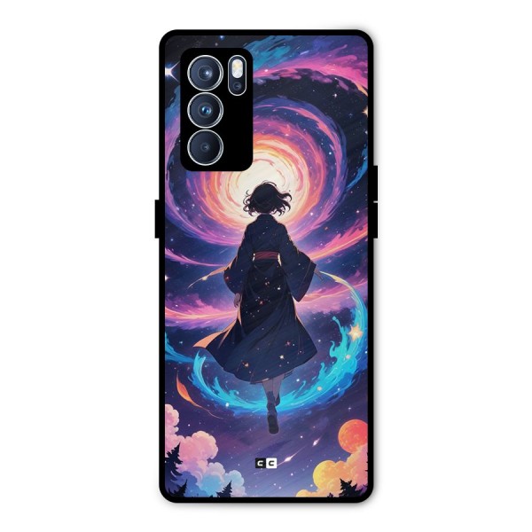 Anime Galaxy Girl Metal Back Case for Oppo Reno6 Pro 5G
