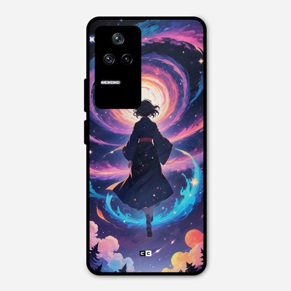Anime Galaxy Girl Metal Back Case for Poco F4 5G