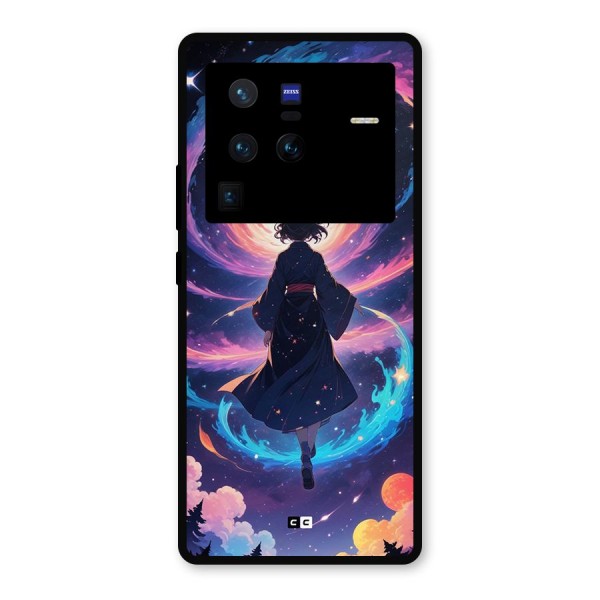 Anime Galaxy Girl Metal Back Case for Vivo X80 Pro