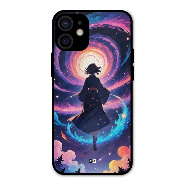 Anime Galaxy Girl Metal Back Case for iPhone 12 Mini