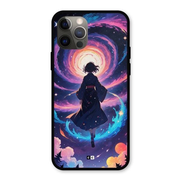 Anime Galaxy Girl Metal Back Case for iPhone 12 Pro