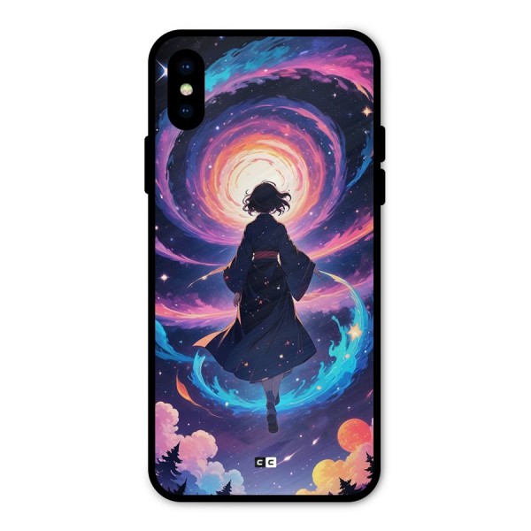 Anime Galaxy Girl Metal Back Case for iPhone X