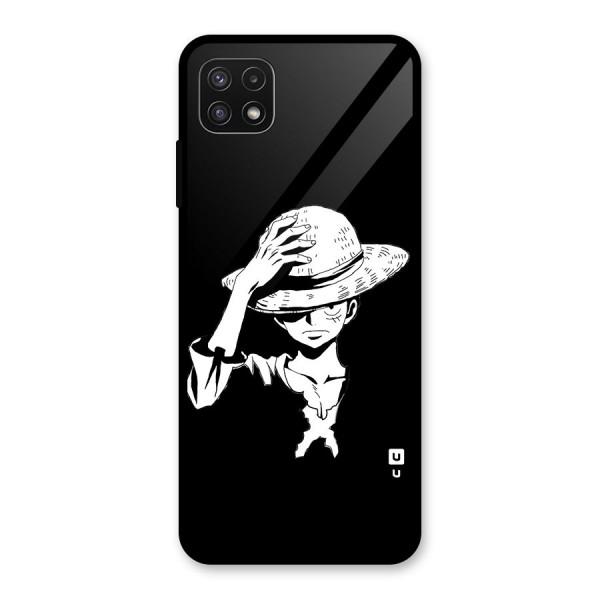 Anime One Piece Luffy Silhouette Glass Back Case for Galaxy A22 5G