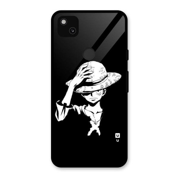 Anime One Piece Luffy Silhouette Glass Back Case for Google Pixel 4a