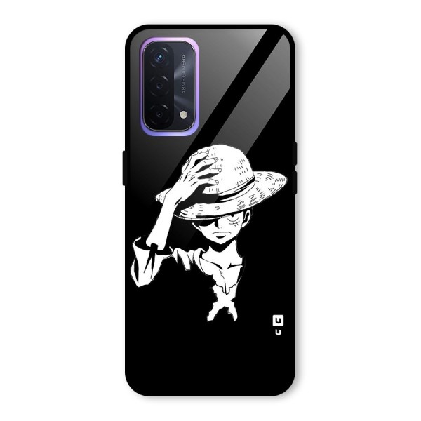 Anime One Piece Luffy Silhouette Glass Back Case for Oppo A74 5G