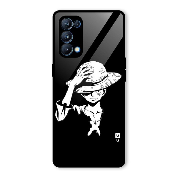 Anime One Piece Luffy Silhouette Glass Back Case for Oppo Reno5 Pro 5G