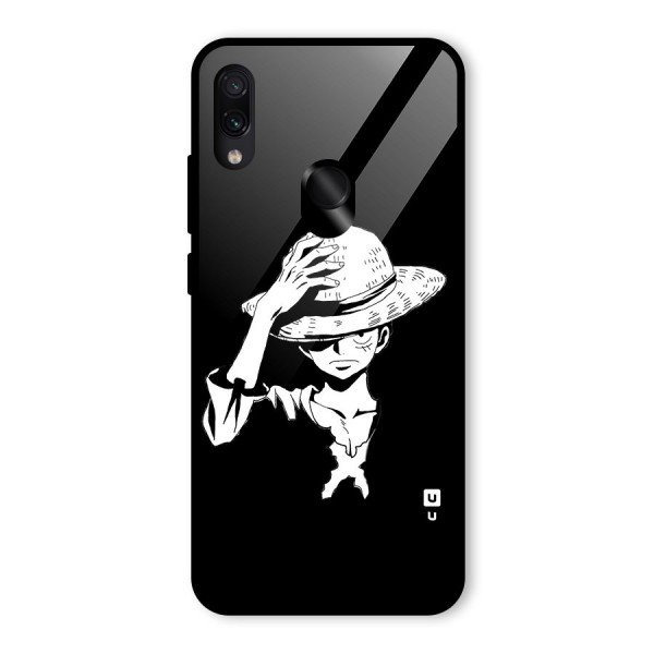 Anime One Piece Luffy Silhouette Glass Back Case for Redmi Note 7