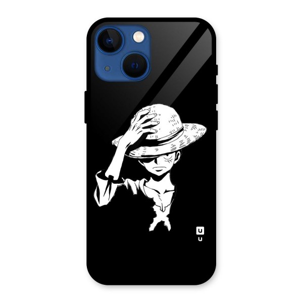 Anime One Piece Luffy Silhouette Glass Back Case for iPhone 13 Mini