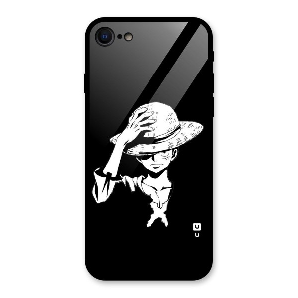 Anime One Piece Luffy Silhouette Glass Back Case for iPhone 7