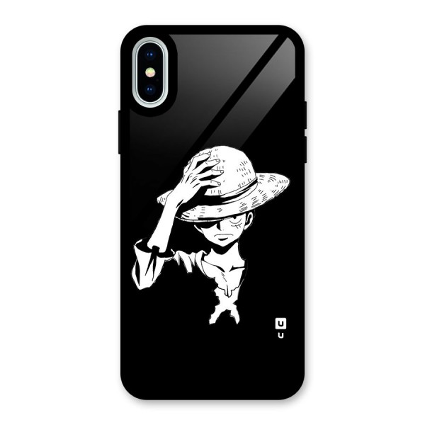 Anime One Piece Luffy Silhouette Glass Back Case for iPhone XS