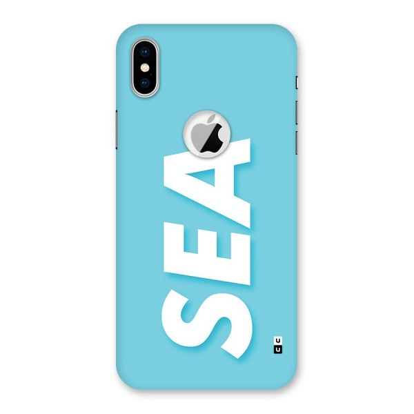 Aqua Sea Back Case for iPhone X Logo Cut
