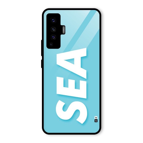 Aqua Sea Glass Back Case for Vivo X50
