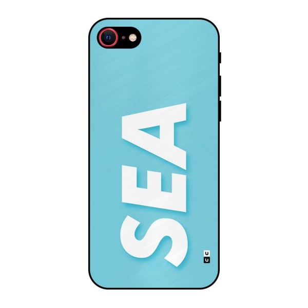 Aqua Sea Metal Back Case for iPhone SE 2022