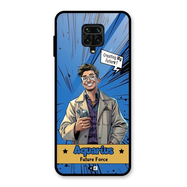 Aquarius Force Glass Back Case for Redmi Note 9 Pro Max