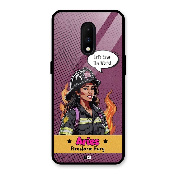Aries Fury Glass Back Case for OnePlus 7