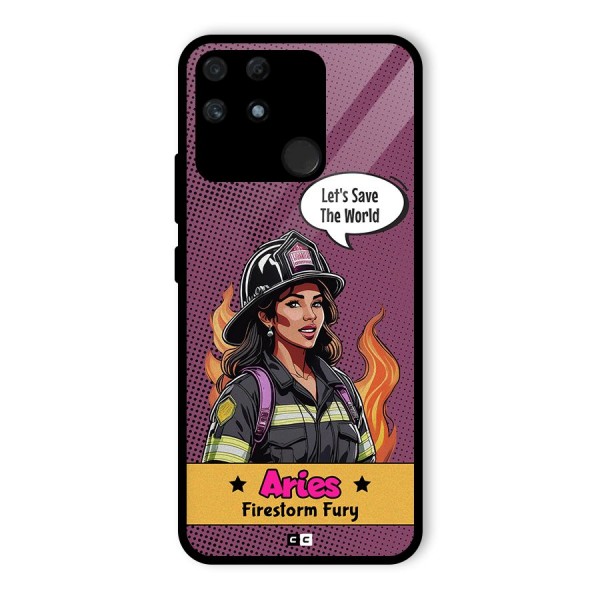 Aries Fury Glass Back Case for Realme Narzo 50A