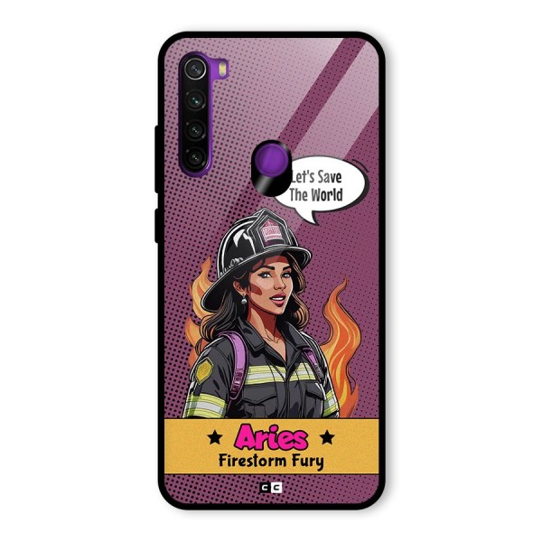 Aries Fury Glass Back Case for Redmi Note 8