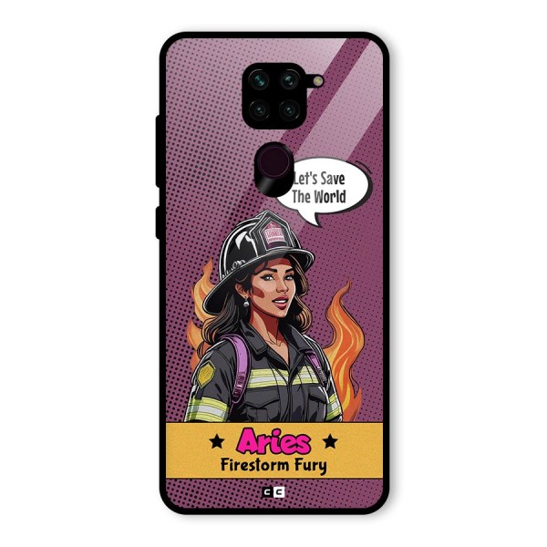 Aries Fury Glass Back Case for Redmi Note 9