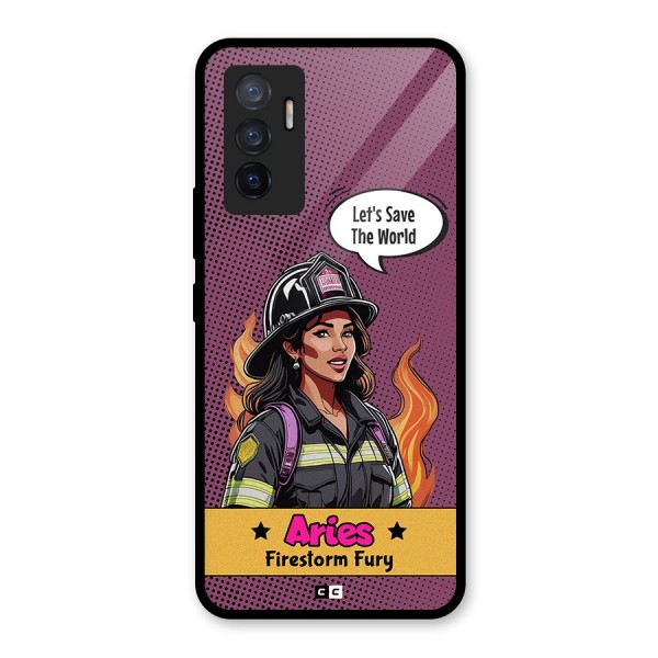 Aries Fury Glass Back Case for Vivo V23e