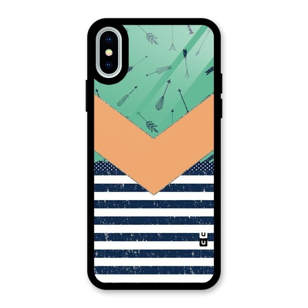 Arrows and Stripes Glass Back Case for iPhone X