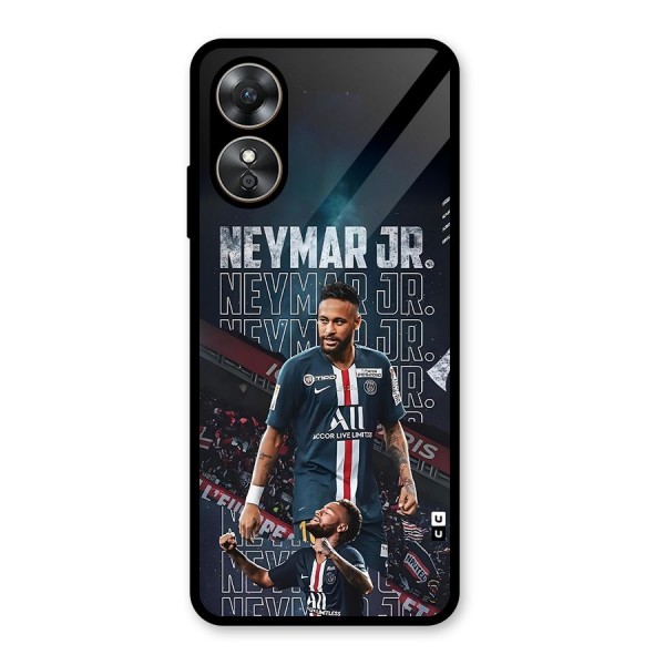 Artistic Striker Glass Back Case for Oppo A17