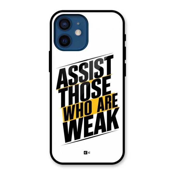 Assist Weak Glass Back Case for iPhone 12 Mini