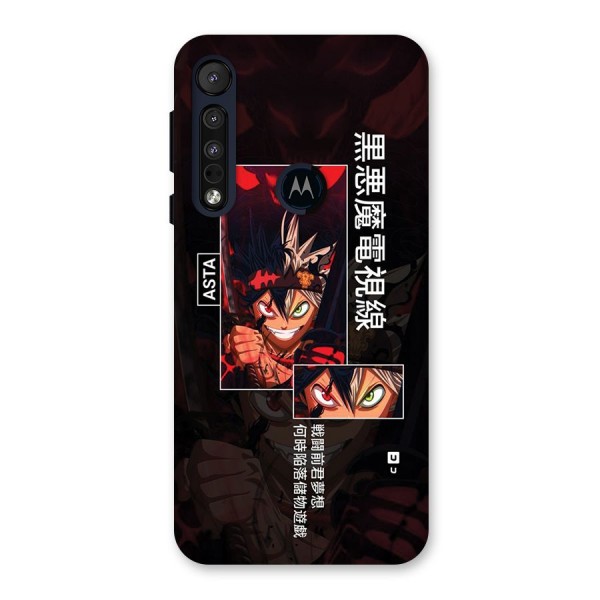 Asta Black Clover Back Case for Motorola One Macro