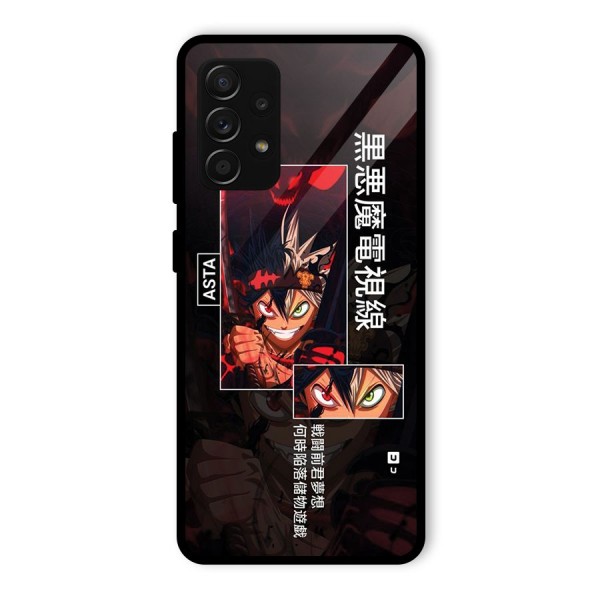 Asta Black Clover Glass Back Case for Galaxy A53 5G