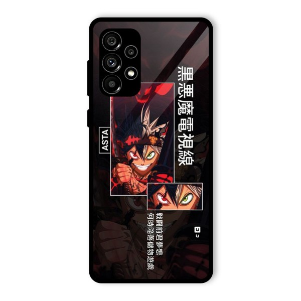 Asta Black Clover Glass Back Case for Galaxy A73 5G