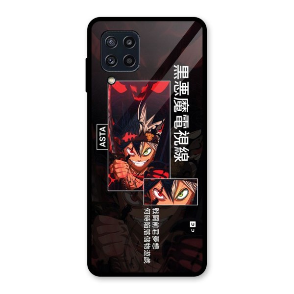Asta Black Clover Glass Back Case for Galaxy M32