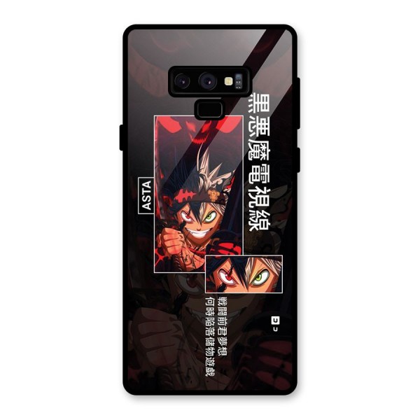 Asta Black Clover Glass Back Case for Galaxy Note 9