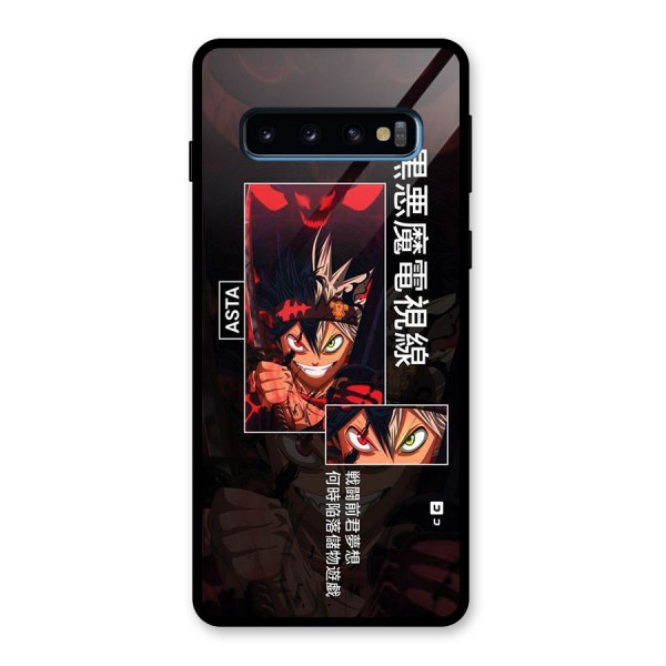 Asta Black Clover Glass Back Case for Galaxy S10