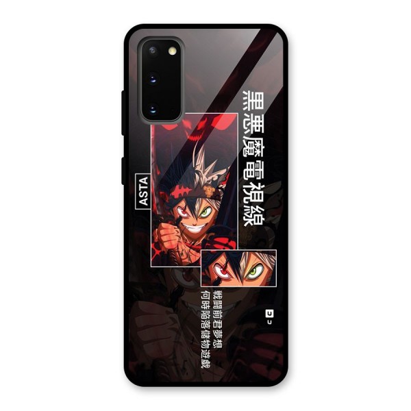 Asta Black Clover Glass Back Case for Galaxy S20